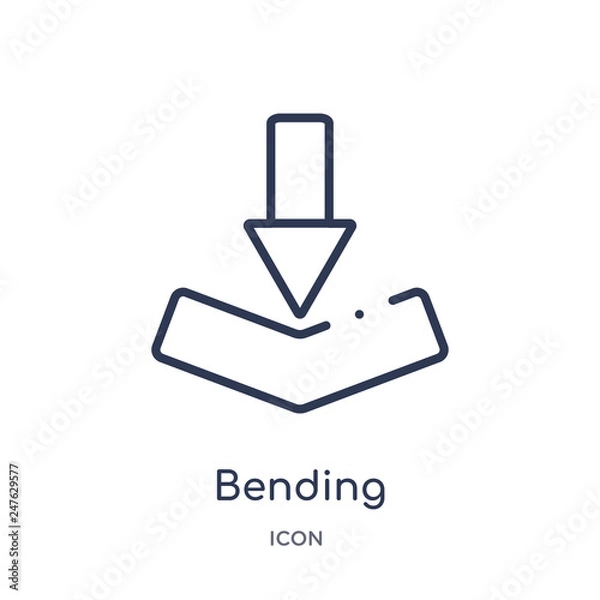 Obraz bending icon from user interface outline collection. Thin line bending icon isolated on white background.