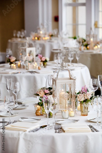 Obraz wedding table set for fine dining