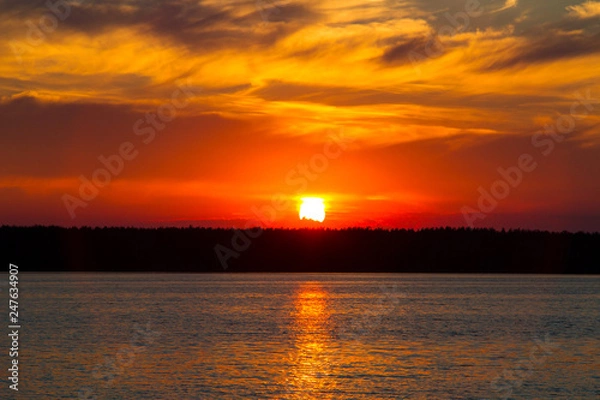 Fototapeta Sunset on the lake