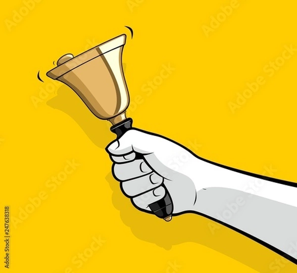 Obraz Man hand ringing small bell