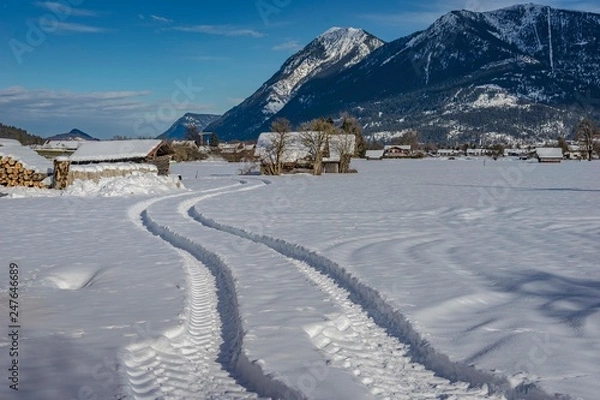 Obraz View of scenic winter landscape in the Bavarian Alps