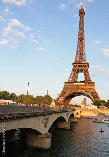 Fototapeta Eiffel Tower, Bridge and River