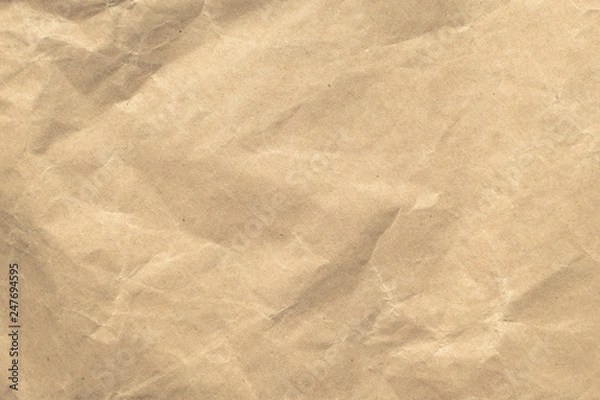 Obraz Brown crumpled paper texture background.