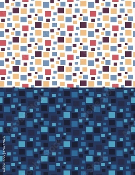 Fototapeta Geometric seamless pattern of colored squares. Vector.