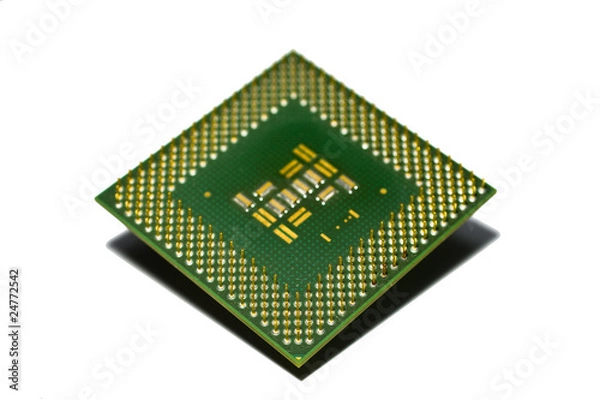 Fototapeta Microprocessor isolated on white background