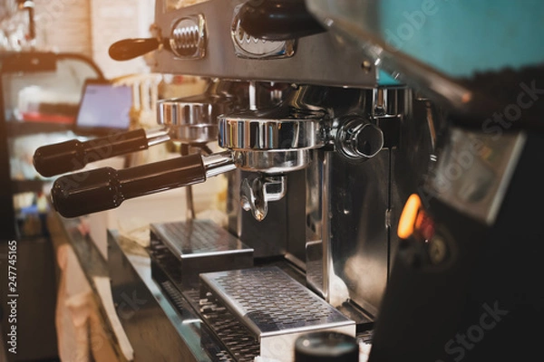 Fototapeta coffee machine in cafe