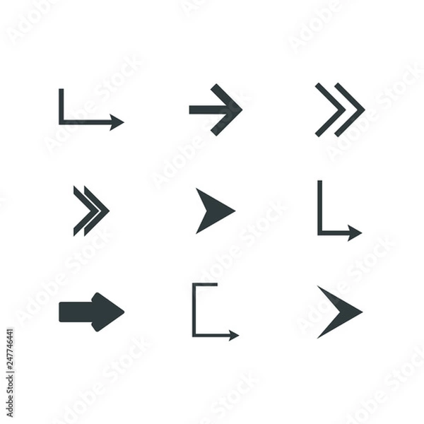 Fototapeta Direction arrows vector collection. Set different Black Arrow Icon. Vector Collection. vector