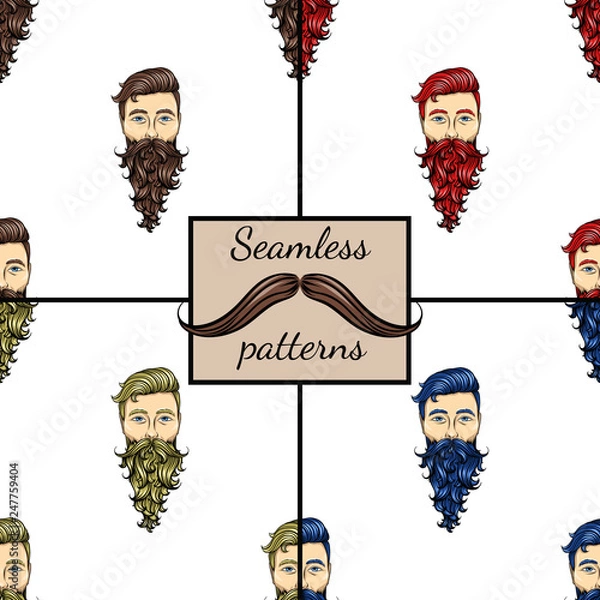 Fototapeta Tough guys. Seamless patterns