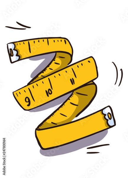 Obraz Vector illustration of measuring tape with reflection