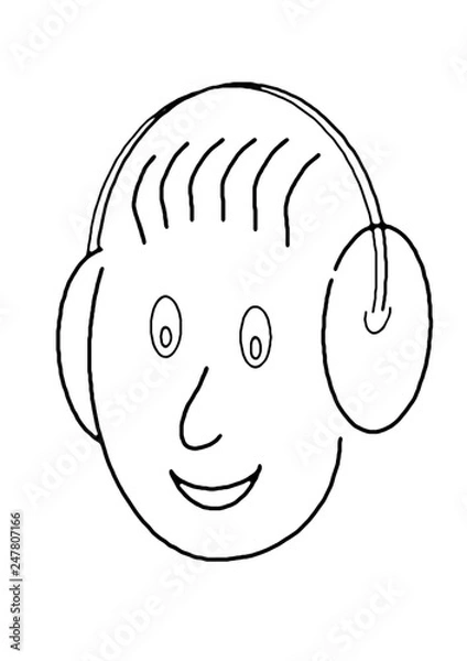 Obraz head with headphones