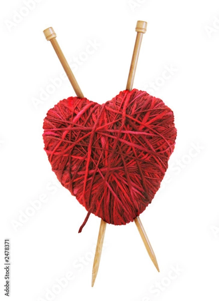 Obraz serce dziewiarstwa