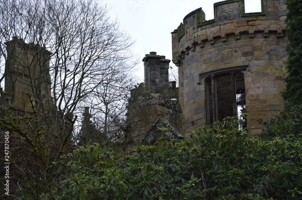 Obraz The striking ruins of Crawford Priory, Springfield, Cupar, Fife, extended in early 19th century.