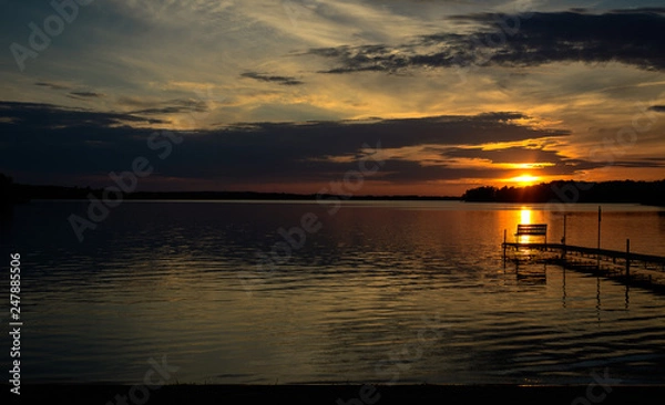 Obraz sunset on the lake