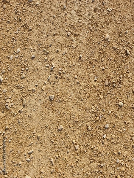 Obraz Gritty, sandy and damp nature. Walkway after raining. View from above