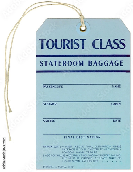 Obraz steamer baggage tag - 1937