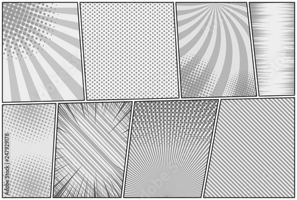 Obraz Comic book page monochrome template