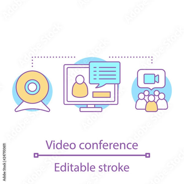 Obraz Video conference concept icon