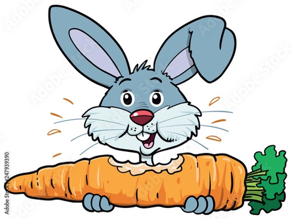 Obraz rabbit eating carrot