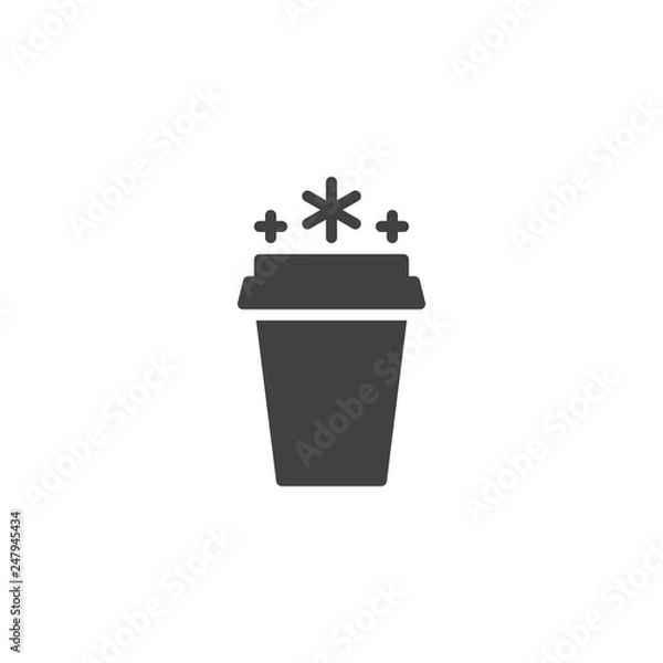 Fototapeta Ice drink paper cup vector icon. filled flat sign for mobile concept and web design. Take away ice coffee cup simple solid icon. Symbol, logo illustration. Pixel perfect vector graphics