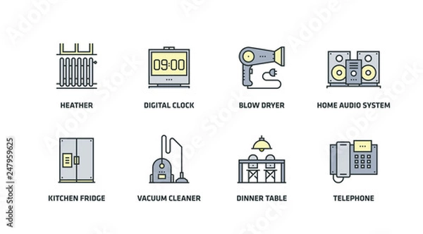 Fototapeta HOME APPLIANCES ICON SET