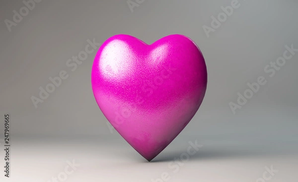 Fototapeta heart shapes red hearts. I Love You abstract composition. Sweetheart couple harmony icon concept. Valentines Day greeting card design element. Detailed 3d render. Isolated on white background