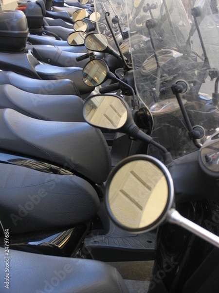 Obraz Motorbikes lined up