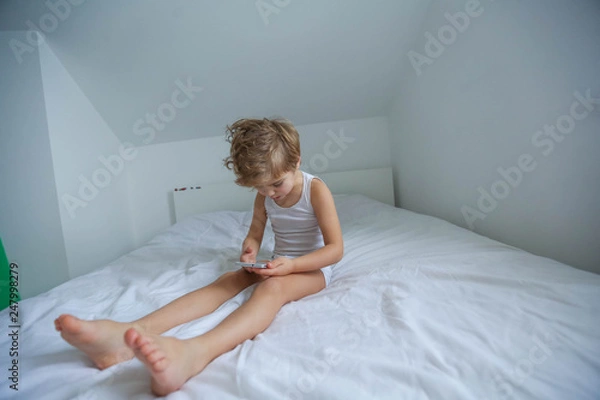 Obraz Five years old child sleeping with hat comfortably
