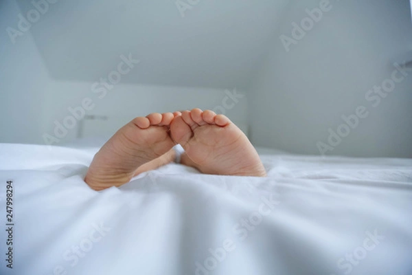 Obraz Five years old child sleeping with hat comfortably