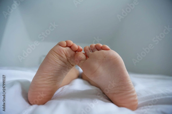 Obraz Five years old child sleeping with hat comfortably