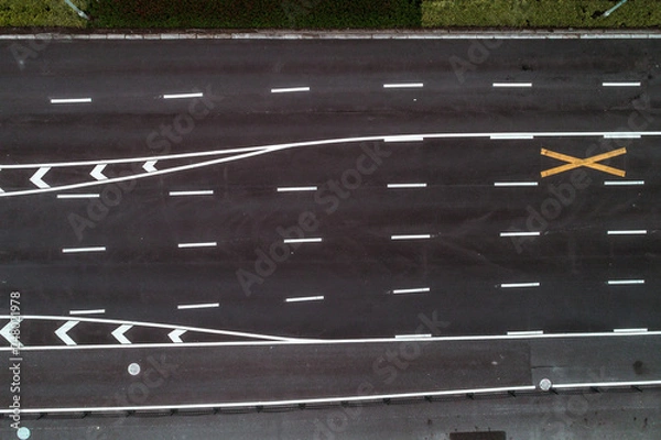 Fototapeta directly down view of highway