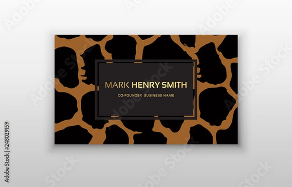 Fototapeta Business card trendy leopard pattern.