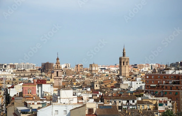 Fototapeta View of the Valencia from the Quart Towers (Torres de Quart)