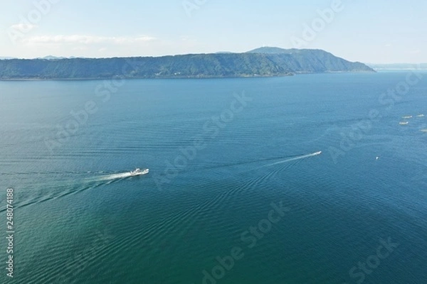 Obraz 桜島の海岸線からの空撮