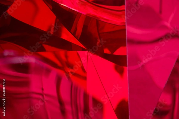 Fototapeta red reflect in red mirror.