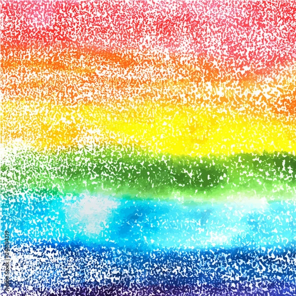 Fototapeta An abstract vector and watercolor background texture in vibrant rainbow colors