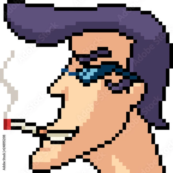 Fototapeta vector pixel art cool man