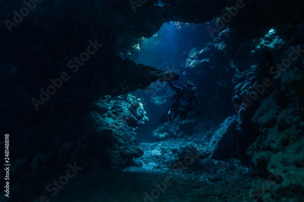Obraz Caves of Claudia Reef at the Red Sea, Egypt