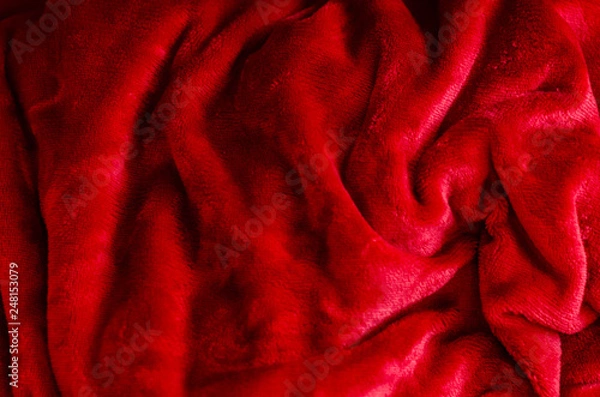 Fototapeta Red blanket close up