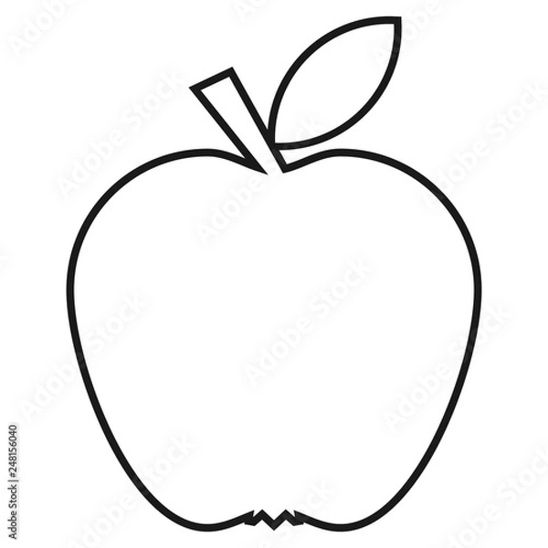 Fototapeta Apple line icon in trendy flat style isolated in the white background