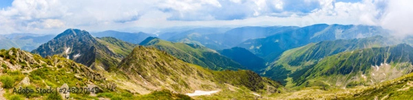 Fototapeta View form the summit of Negoiu Peak in Fagaras Carpathian Mountains, Romania