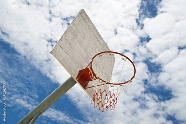 Fototapeta Basketball net in sunny
