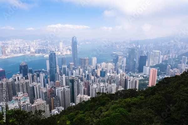 Fototapeta 香港 ビクトリアピーク遊歩道（盧吉道観景台）からの景色