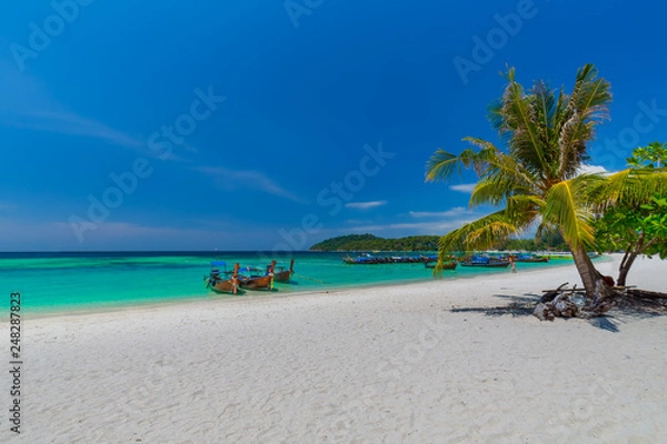 Obraz Koh Lipe with beautiful beach and blue sky at Koh Khai in Andaman Sea,Tarutao national park , Satun Province,Thailand