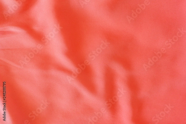 Fototapeta Background template textiles, fabric of living coral color. Color 2019 year concept.