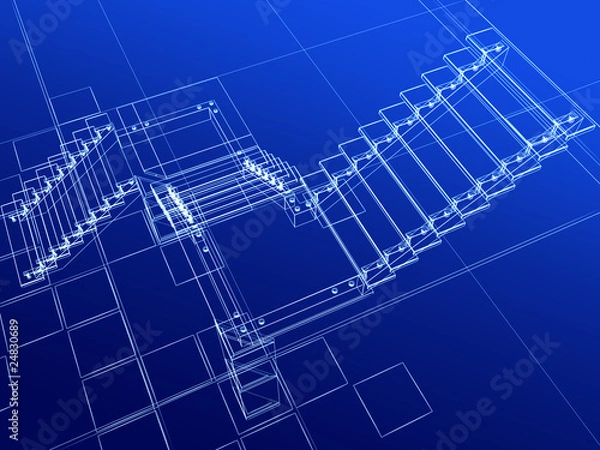 Obraz sketch abstract stairs