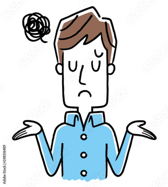 Fototapeta 若い男性：困る、あきれる