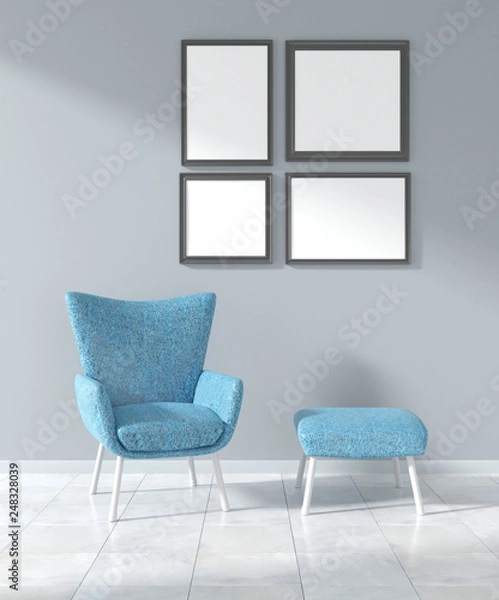 Fototapeta picture frame interior 3d rendering