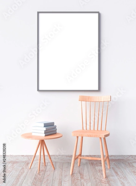 Fototapeta picture frame interior 3d rendering