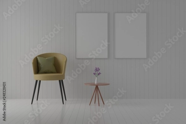 Fototapeta picture frame interior 3d rendering
