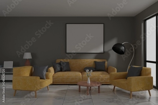 Fototapeta picture frame interior 3d rendering